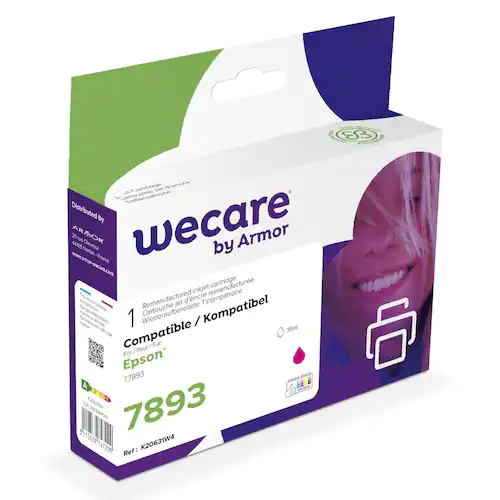 Wecare Återanvänd bläckpatron kompatibel med EPSON T7893, T7893, Magenta singelpack