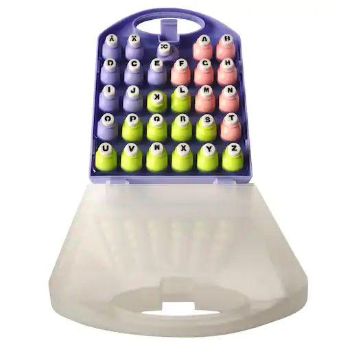 PLAYBOX Stämpelset, stämplade, bokstäverna A-Z, plastförpackning, 10 mm