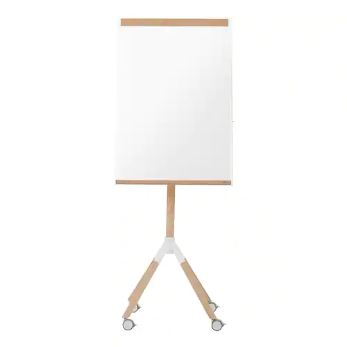 ARCHYI Giro magnetisk mobil whiteboardtavla med stafflistativ, avtorkningsbar yta, fack och ben med hjul i trä, 700 x 1 850 mm