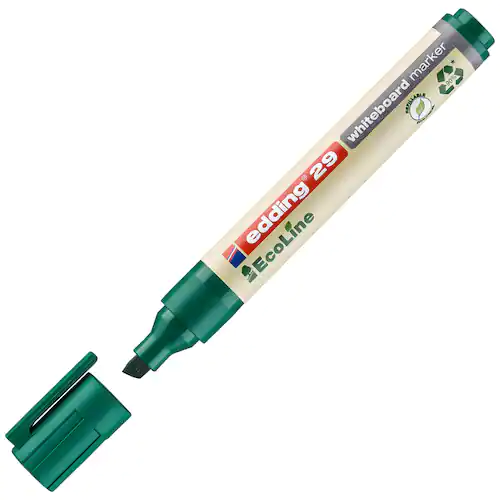 edding Whiteboardpenna, 29 EcoLine. Mejselformad spets, 1–5 mm linjebredd, grön