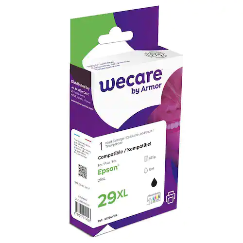 Wecare Återanvänd bläckpatron kompatibel med EPSON 29XL B, T2991, svart singelpack