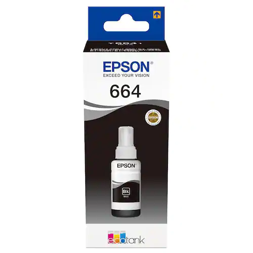 Epson Bläckrefill, C13T664140, T6641, svart, singelförpackning