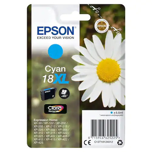 Epson Bläckpatron C13T18124012 XL Cyan