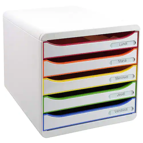 Blankettbox EXACOMPTA BIGBOX 5 lådor vit