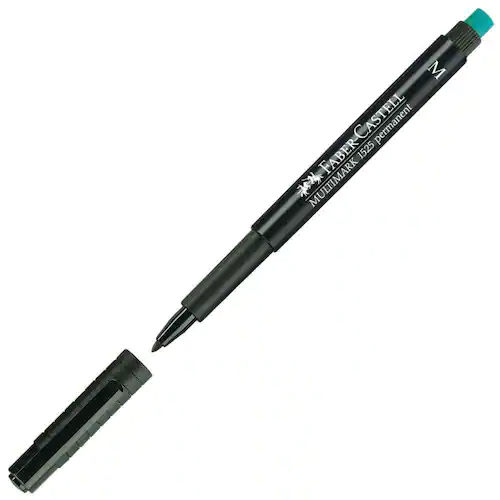 Faber-Castell Märkpenna Permanent MULTIMARK med integrerat suddgummi, linjebredd M 1 mm, svart
