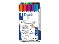 STAEDTLER Lumocolor 351 - Markering - för glas, whiteboard, porslin - blandade färger - 2 mm (paket om 10)