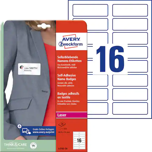 AVERY Zweckform Etikett Namn 88,9x31mm