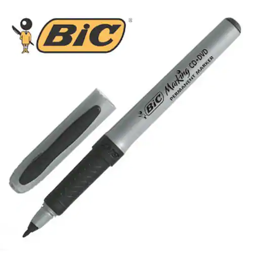 BIC® Märkpenna Marking™ CD/DVD-Marker, permanent, tunn 0,7 mm linjebredd, svart
