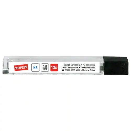 Staples Stift till mekanisk stiftpenna, 0,9 mm HB-stift