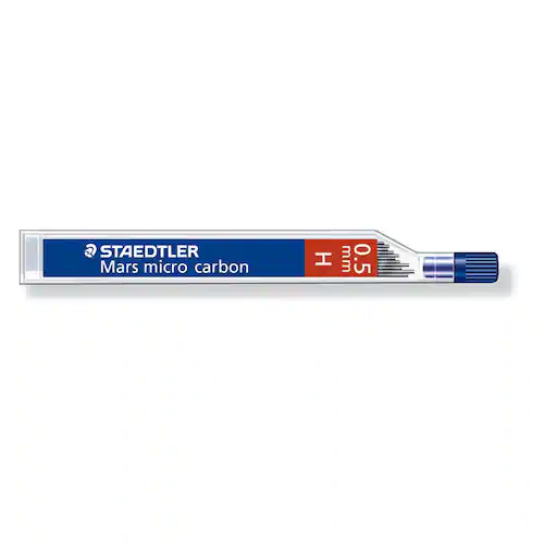 Staedtler Mars Stift till mekanisk stiftpenna, Mars Micro Carbon, 0,5 mm H-stift