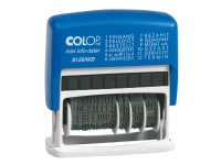 COLOP Mini-Dater S 120/WD - Stämpel - självhäftande - 2-färgad (blå, röd) - standardtext, datum - 4 mm - blått handtag