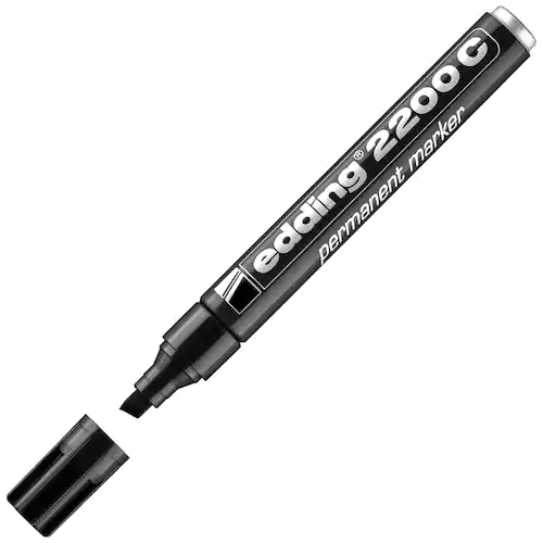 edding Märkpenna 2200 C, permanent, med snedskuren spets, 1–5 mm, svart