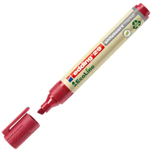 edding Icke-permanent påfyllningsbar märkpenna, EcoLine 29, mejselformad spets, 1–5 mm linjebredd, röd