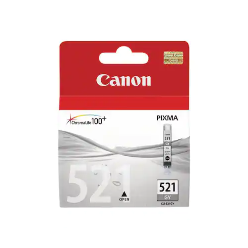 Canon Bläckpatron PIXMA CLI-521 GY, 2937B001, ChromaLife100+-bläck, grå, singelförpackning