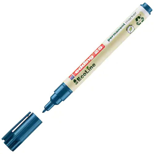 edding Permanent märkpenna, 25 EcoLine, kulspets, 1 mm linjebredd, blå