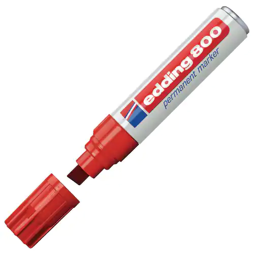 edding Märkpenna Permanent 800 med snedskuren spets, 4 - 12 mm, röd