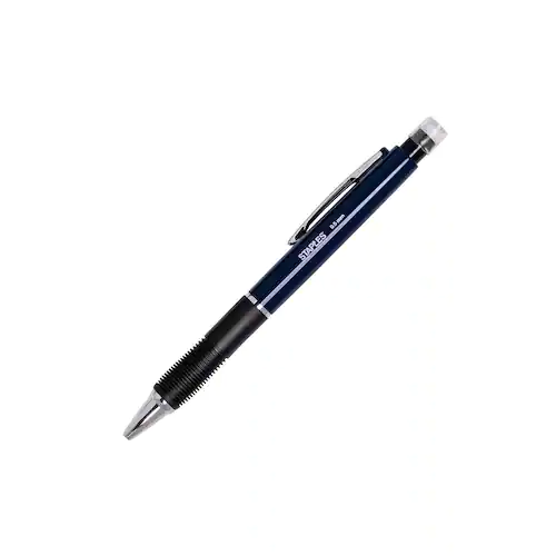 Staples Stiftpenna, 0,5 mm HB-stift, pennkropp med greppzon, blå