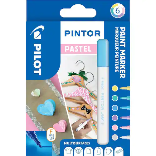 Pilot Märkpenna Pintor Fine spets, 1,0 mm, 6 Färger Pastell Mix