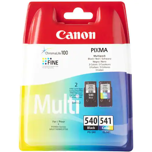 Canon Bläckpatron, PIXMA PG-540/CL-541, 5225B006, ChromaLife 100, svart, multiförpackning med tre färger