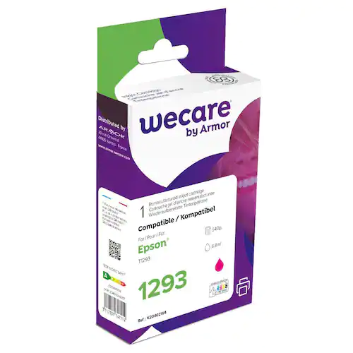 Wecare Återanvänd bläckpatron kompatibel med EPSON T1293, T1293, magenta singelpack
