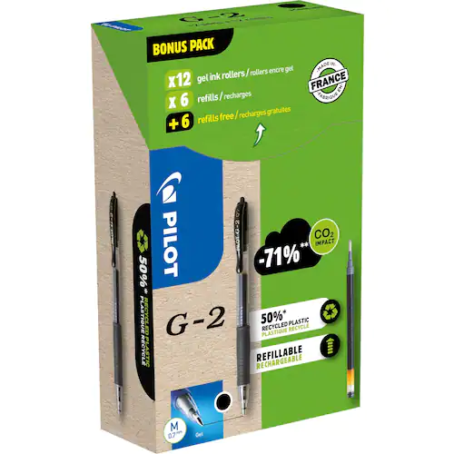 Pilot Gelpenna G2 Greenp. svart 12+12/FP
