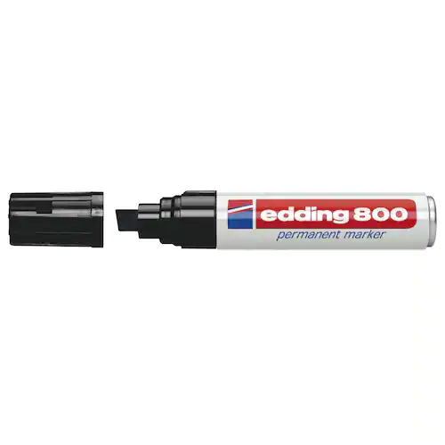 edding Märkpenna Permanent 800 med snedskuren spets, 4 - 12 mm, svart