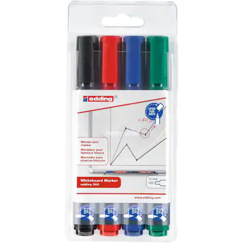 edding Whiteboardpenna 360, 1,5 - 3 mm, olika färger
