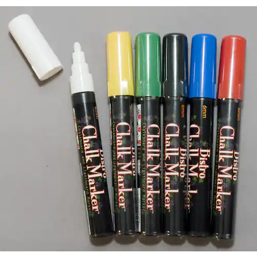 Marvy Märkpenna, Chalk Marker, kulspets, 6 mm linjebredd, olika färger