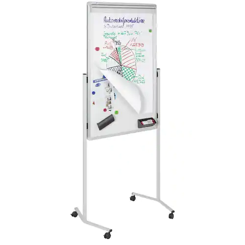 Legamaster Multiboardtavla – whiteboard, anslagstavla och blädderblock, 1950 x 850 mm, marinblå