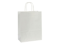 Presentpåse med handtag, vit, 310 x 240 x 110 mm, förpackning med 150 st.