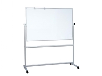 Whiteboard Mobil og vendbar 100×200 cm magnetisk med aluminiumsstel og ramme inkl. pennebakke