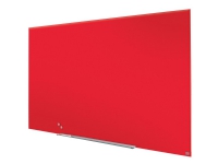 Nobo Diamond - Whiteboard-tavla - väggmonterbar - 1883 x 1059 mm - tempererat glas - magnetisk - röd