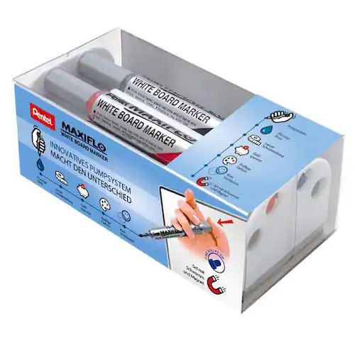 Pentel Whiteboardtorkare med 4 WB pennor
