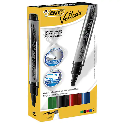 BiC Velleda Whiteboardpenna Velleda® stor kulspets, blandade färger