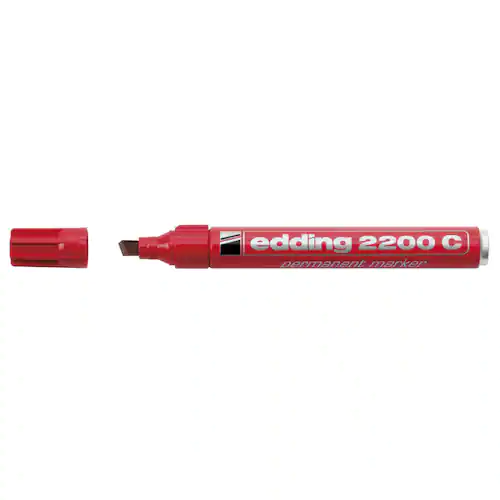 edding Märkpenna 2200 C, permanent, snedskuren spets, 1–5 mm, röd