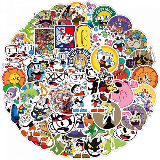 50x Klistermärken - Cuphead