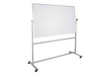 Whiteboard Mobil og vendbar 150x100 cm magnetisk med aluminiumsstel og ramme inkl. pennebakke