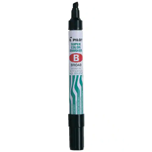 Pilot Märkpenna Super Color Marker permanent, broad, snedskuren spets, svart