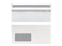 Herlitz - Kuvert - International DL (110 x 220 mm) - plånbok - öppen sida - självhäftande - 1 fönster - vit