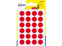 Runde etiketter Avery PSA15R, Ø 15 mm, rød, pakke a 168 stk.