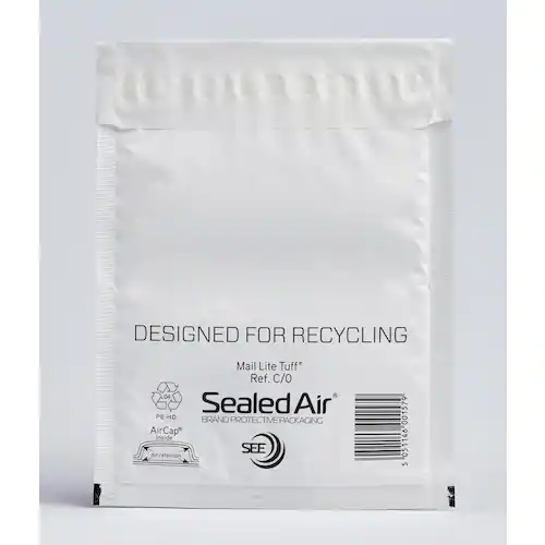 Mail Lite Tuff® Bubbelkuvert, 210 x 150 mm, bubbelvaddering, självhäftande, polyeten vitt