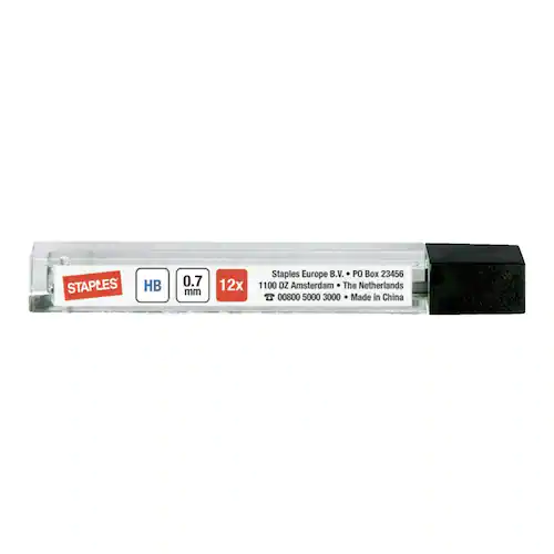 Staples Stift till mekanisk stiftpenna, 0,7 mm HB-stift