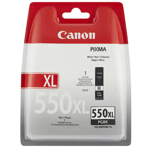 Canon Bläckpatron, PIXMA PGI-550XL PGBK, 6443B001, ChromaLife100+, svart, singelförpackning, hög kapacitet