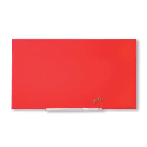 Nobo Whiteboard, Glastavla i widescreenformat väggmonterad, magnetisk glasyta, 31'', röd
