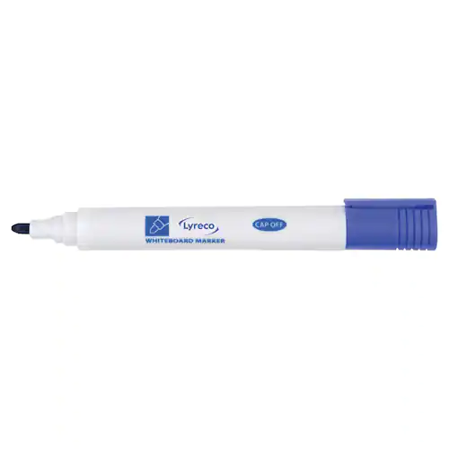 Lyreco Whiteboardpenna drywipe rund blå