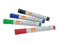 Whiteboardmarkers Glass Board Nobo ass. färger - (4 st.)