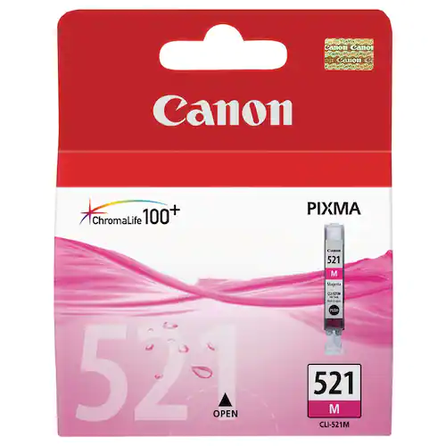Canon Bläckpatron PIXMA CLI-521 M, 2935B001, ChromaLife100+-bläck, magenta, singelförpackning