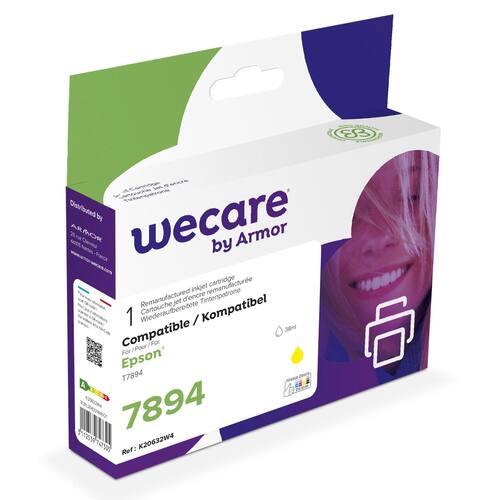 Wecare Återanvänd bläckpatron kompatibel med EPSON T7894, T7894, gul singelpack
