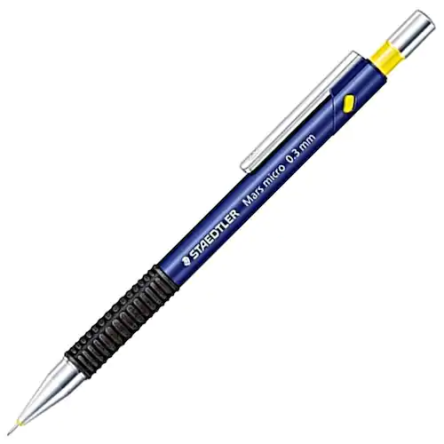Staedtler Stiftpenna, Mars Micro, 0,3 mm B-stift, pennkropp med greppzon, blå