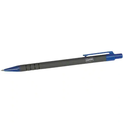 Staples Stiftpenna, 0,5 mm HB-stift, pennkropp med greppzon, svart